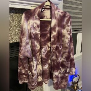 JoyLab Purple Tie-Dye Cardigan